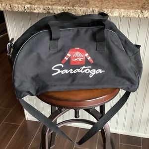 SARATOGA Racetrack collectible duffel bag horse racing EUC BLACK